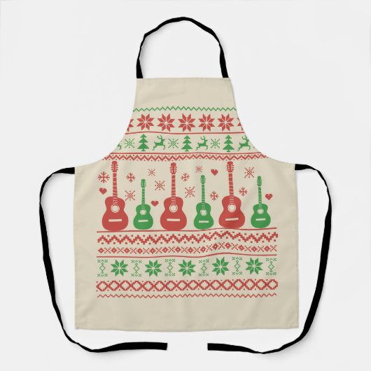 Ugly Merry Christmas sweater akoestische gitaar Schort (Voorkant)