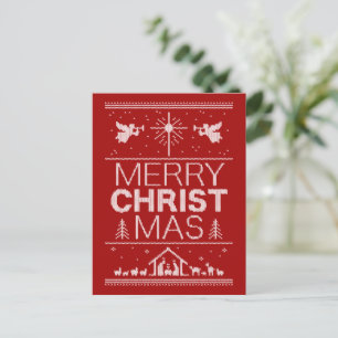 Ugly Merry Christmas Trui Christelijk Rood Wit Feestdagenkaart