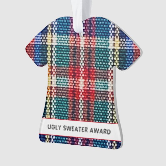 Ugly Sweater Award Kleurrijk gespeeld Jaar Fun Par Ornament (voorkant)