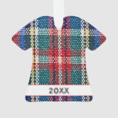 Ugly Sweater Award Kleurrijk gespeeld Jaar Fun Par Ornament (achterkant)