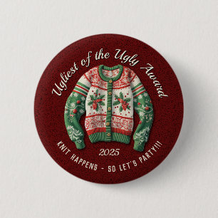 Ugly Sweater Award Party Ronde Button 5,7 Cm