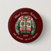 Ugly Sweater Award Party Ronde Button 5,7 Cm (Voorkant)