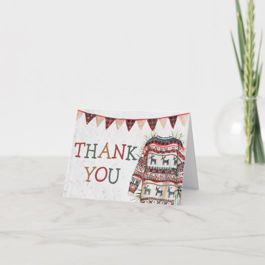 Ugly Sweater Baby shower Bedankt! Bedankkaart (Voorkant)