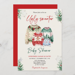 Ugly Sweater Baby shower Kaart