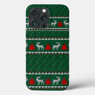 Ugly Sweater Christmas Faux Knit Pattern Hoesje-Ma iPhone 13 Pro Hoesje