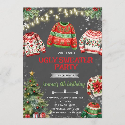 Ugly Sweater Christmas Invitation (Devant)