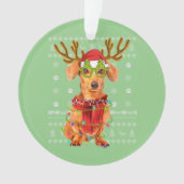 Ugly Sweater Christmas Lights Dachshund Dog Puppy Ornament (voorkant)
