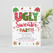 Ugly Sweater Christmas Party Invitation (Debout devant)