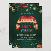 Ugly Sweater Christmas Party Invitation (Devant / Derrière)