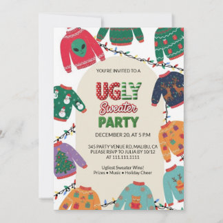 Ugly Sweater Christmas Party Kaart