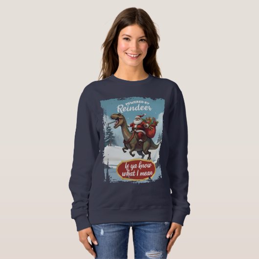 Ugly sweater Christmas Santa tyrannosaurus t-rex (Voorkant volledig)