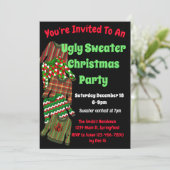 Ugly Sweater Christmas Uitnodiging voor Vakantie P (Staand voorkant)