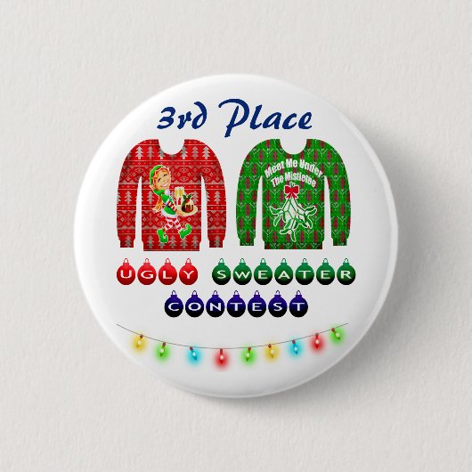 Ugly Sweater Contest 3rd Place Winner Award Ronde Button 5,7 Cm (Voorkant)