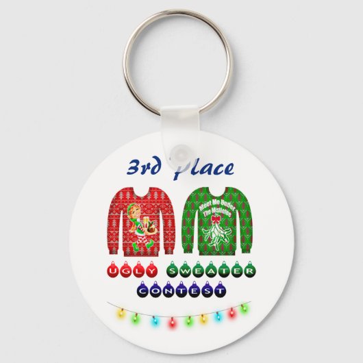 Ugly Sweater Contest 3rd Place Winner Award Sleutelhanger (Voorkant)