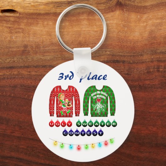Ugly Sweater Contest 3rd Place Winner Award Sleutelhanger (Voorkant)