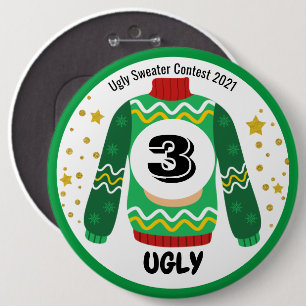 Ugly Sweater Contest Prize-Button Ronde Button 6,0 Cm