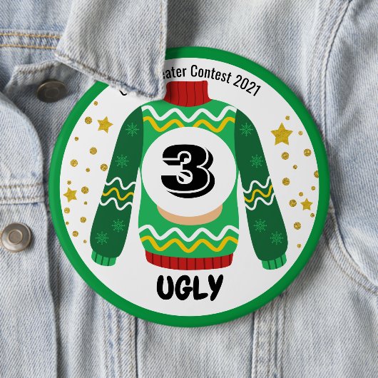 Ugly Sweater Contest Prize-Button Ronde Button 6,0 Cm (In situ)