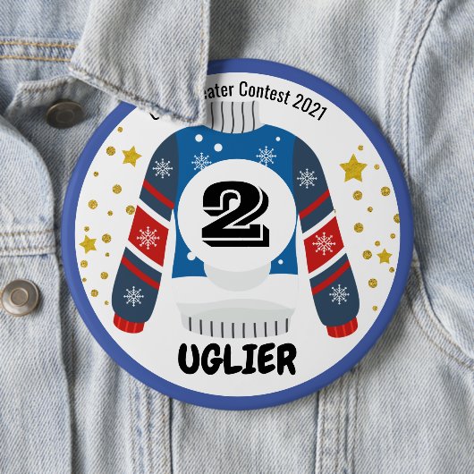 Ugly Sweater Contest Prize-Button Ronde Button 6,0 Cm (In situ)