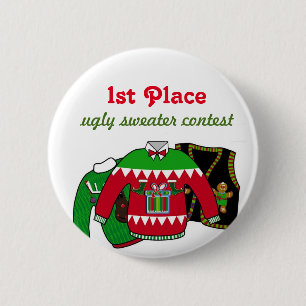Ugly Sweater Contest Winner Ronde Button 5,7 Cm