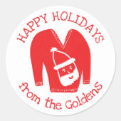 Ugly Sweater CUSTOM Vakantie Kerstmis Ronde Sticker (Voorkant)