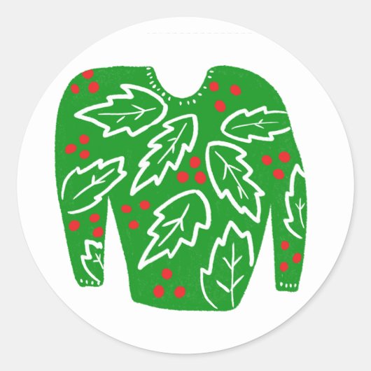 Ugly Sweater CUSTOM Vakantie Kerstmis Ronde Sticker (Voorkant)