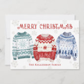 Ugly Sweater Festive Christmas Feestdagenkaart (Voorkant)