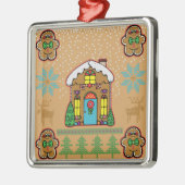 Ugly Sweater Gingerbrood House Mannen Metalen Ornament (Links)