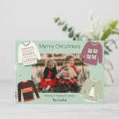 Ugly Sweater Graphic Photo met kerstkaart (Staand voorkant)