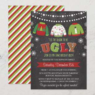 Ugly Sweater Holiday Christmas Party Uitnodiging