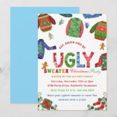 Ugly Sweater Holiday Christmas Party Uitnodiging (Voorkant / Achterkant)