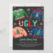 Ugly Sweater Holiday Party Invitation Kaart (Voorkant)