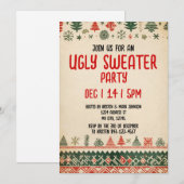 Ugly sweater Invitation | Christmas Holiday Invite (Devant / Derrière)
