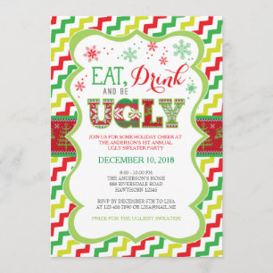 Ugly Sweater Invitation Kaart