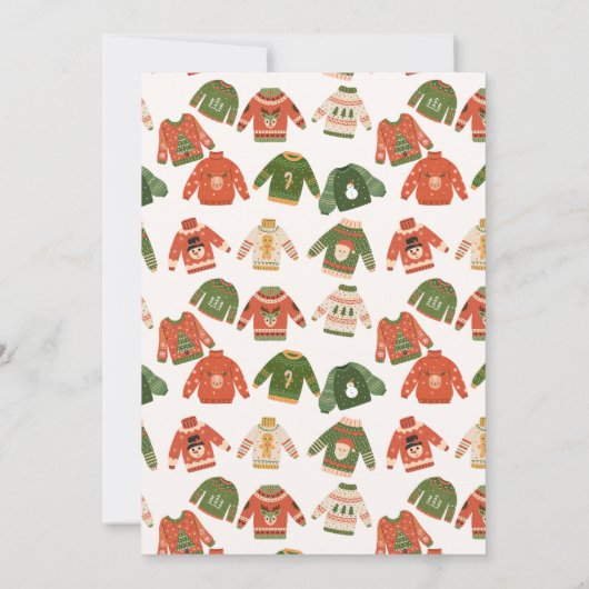 Ugly Sweater Kerstfeest Kaart (Achterkant)
