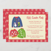 Ugly sweater kerstfeest party uitnodiging (Voorkant / Achterkant)