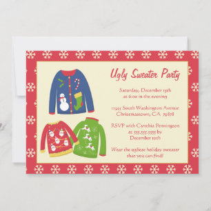 Ugly sweater kerstfeest party uitnodiging