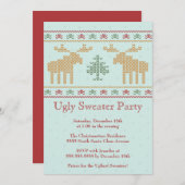 Ugly sweater kerstfeest party uitnodiging (Voorkant / Achterkant)