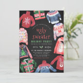 Ugly Sweater | kerstfeestdag in Chalkboard Kaart (Staand voorkant)