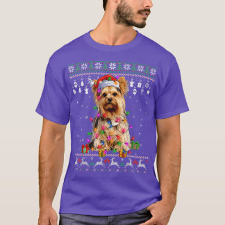 Ugly Sweater Kerstlights Yorkshire Terrier Do T-shirt