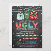 Ugly Sweater Kerstmis Baby shower Kaart (Voorkant)