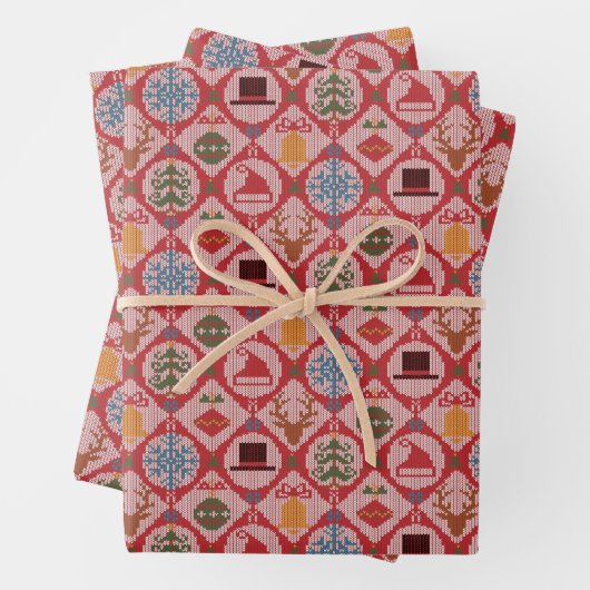 Ugly Sweater Kerstmis Inpakpapier Vel (In situ)