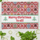 Ugly Sweater Kerstmis Theedoek (Gevouwen)