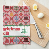 Ugly Sweater Kerstmis Theedoek (Quarter Fold)