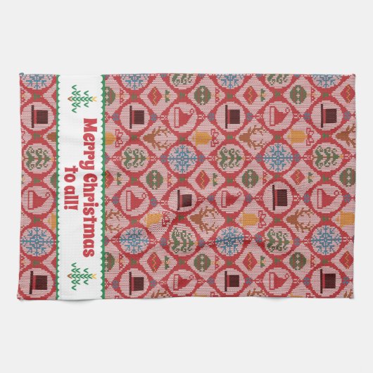 Ugly Sweater Kerstmis Theedoek (Horizontaal)