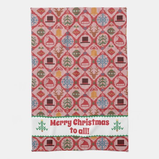 Ugly Sweater Kerstmis Theedoek (Verticaal)