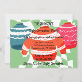 Ugly Sweater Kerstparty Kaart (Achterkant)