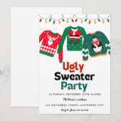 Ugly Sweater Kerstparty Kaart (Voorkant / Achterkant)
