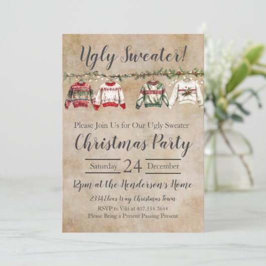 Ugly Sweater Kerstparty Kaart