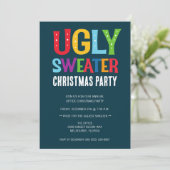 Ugly Sweater Kerstparty Kaart (Staand voorkant)
