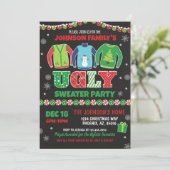 Ugly Sweater Kerstparty Kaart (Staand voorkant)